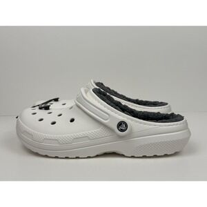 Crocs Classic Fuzz Lined Clogs Men's Size 10 White/Gray Fuzz 20359-10M